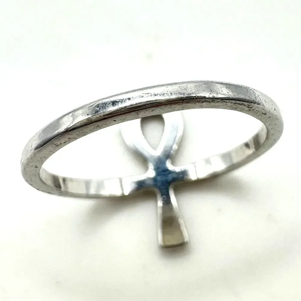Vargas vintage 925 sterling silver Ankh Egyptian hieroglyph key of life ring 6